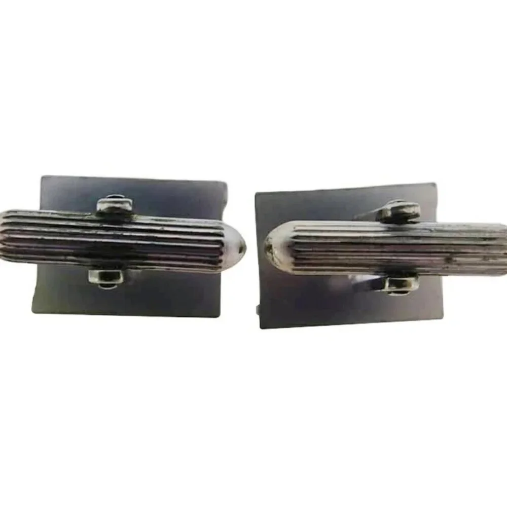 BURBERRY cuffs Silver black Women Authentic secondhand